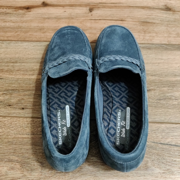 Skechers Suede Slip-On Shoes - Bikers- Melbourne size 9.5 - Picture 3 of 6